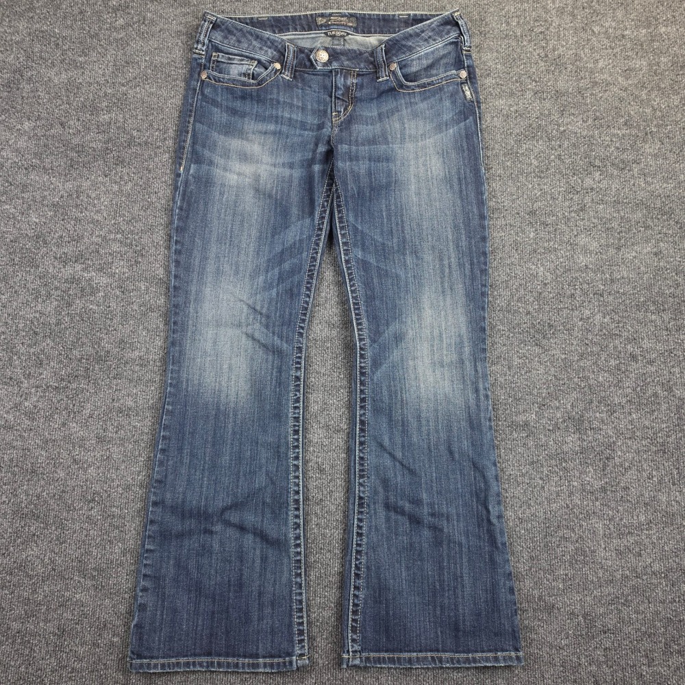 Silver Tuesday Jeans Womens 32 L31 Low Rise Bootcut Blue Denim Dark Wash Stretch